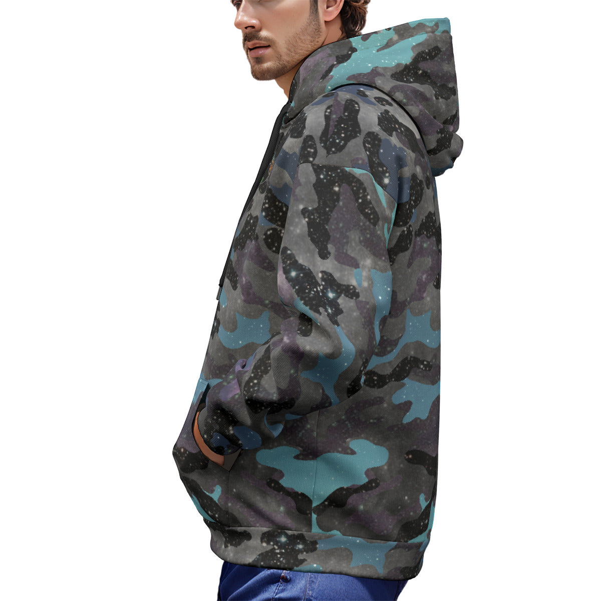 Galaxy Camouflage All-Over Print Unisex Plus Fleece Pullover Hoodie