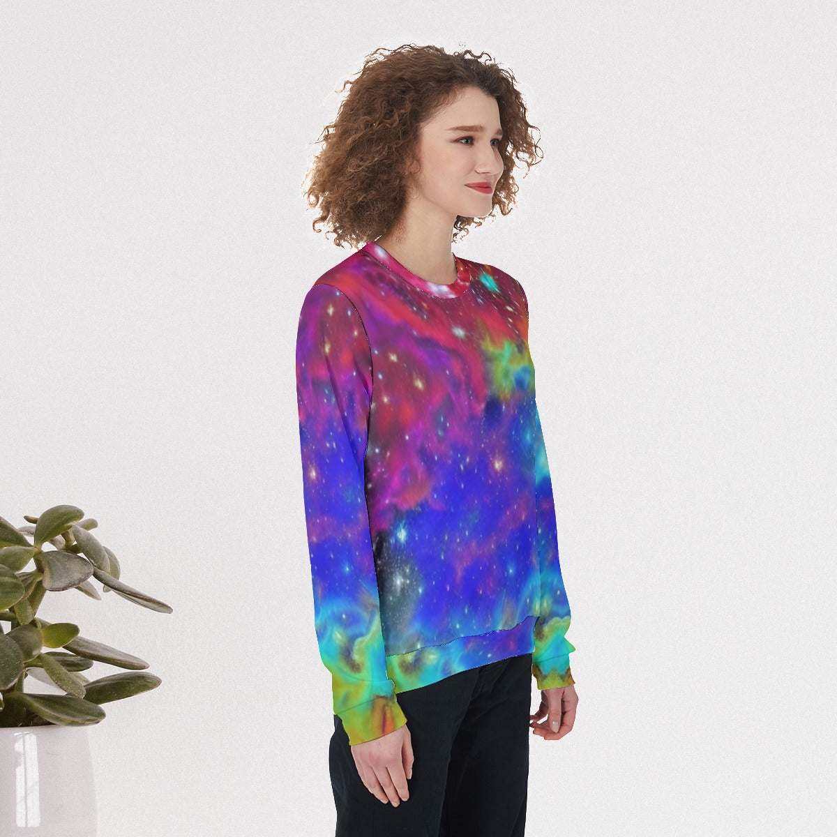 Spiritual Resonation Women's Heavy Fleece Fashion Sweater Sweatshirt The Nebula Palace: Spiritually Cosmic Fashion
