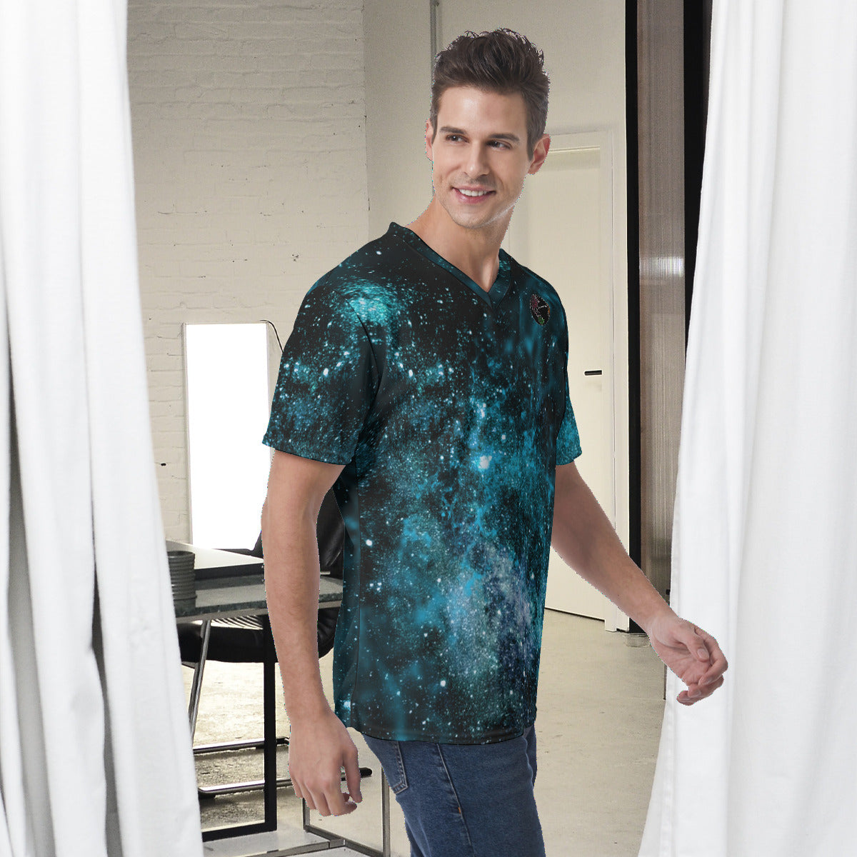 My Journey Galaxy Nebula Space Men's V-Neck Fashion T-Shirt - The Nebula Palace