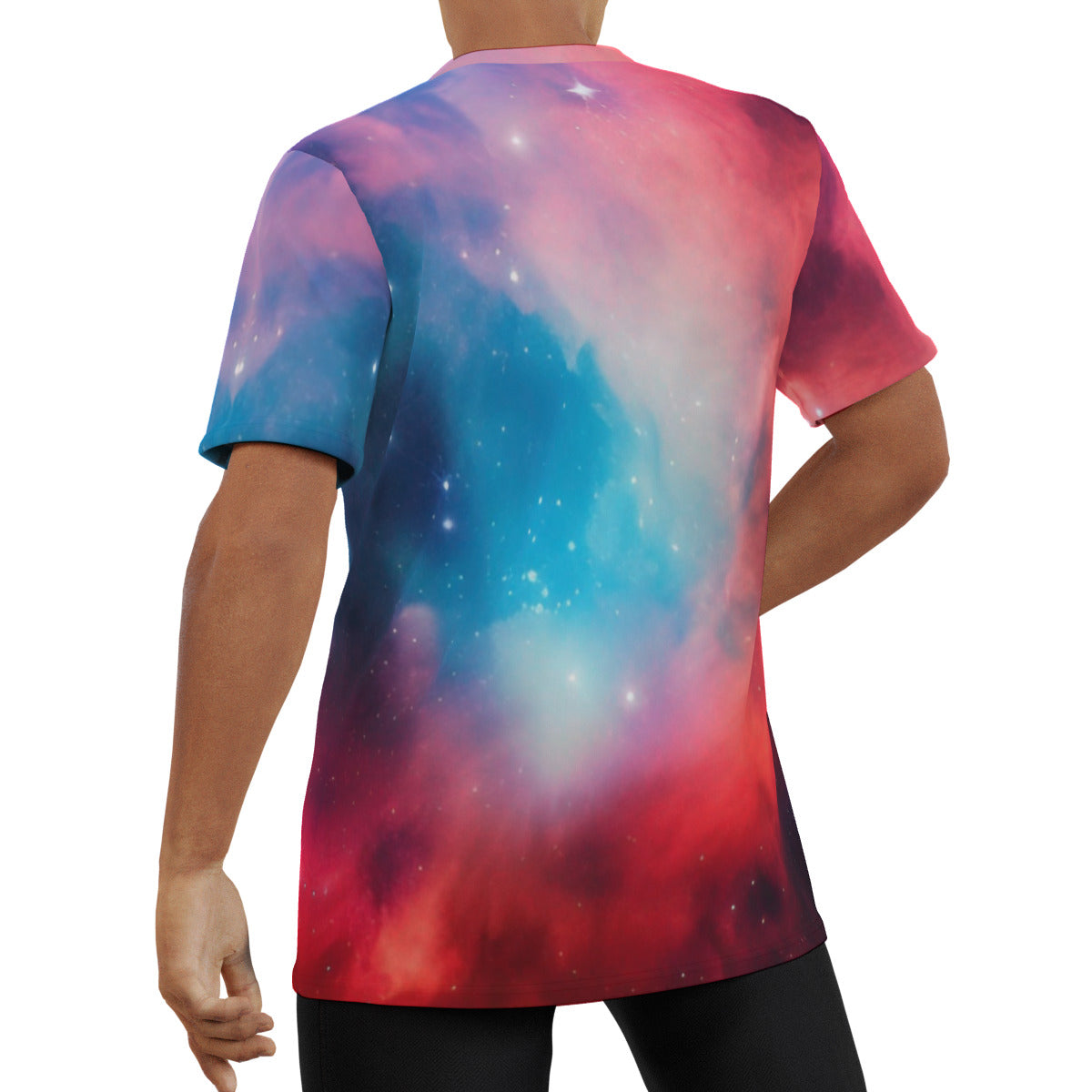 Good Vibes Red and Blue Nebula Men's O-Neck Fashion T-Shirt The Nebula Palace: Spiritually Cosmic Fashion