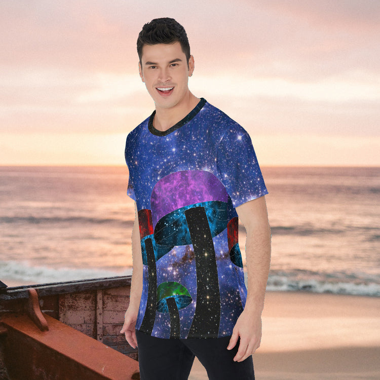 Mushroom Nebula Space Galaxy Men's O-Neck Fashion T-Shirt - The Nebula Palace