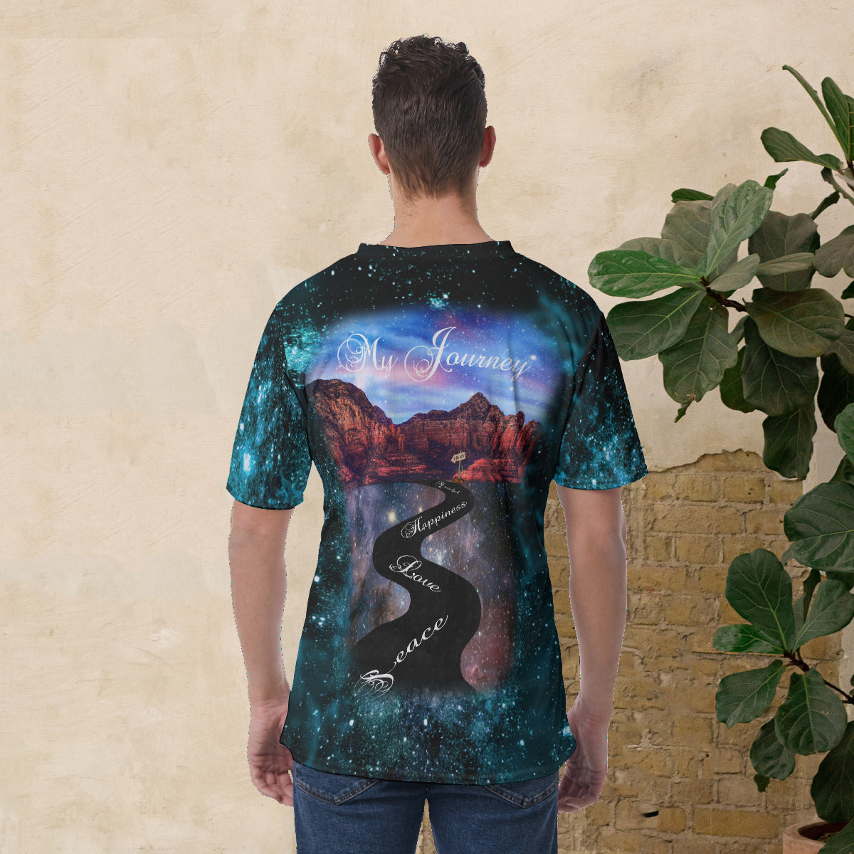 My Journey Galaxy Nebula Space Men's V-Neck Fashion T-Shirt - The Nebula Palace