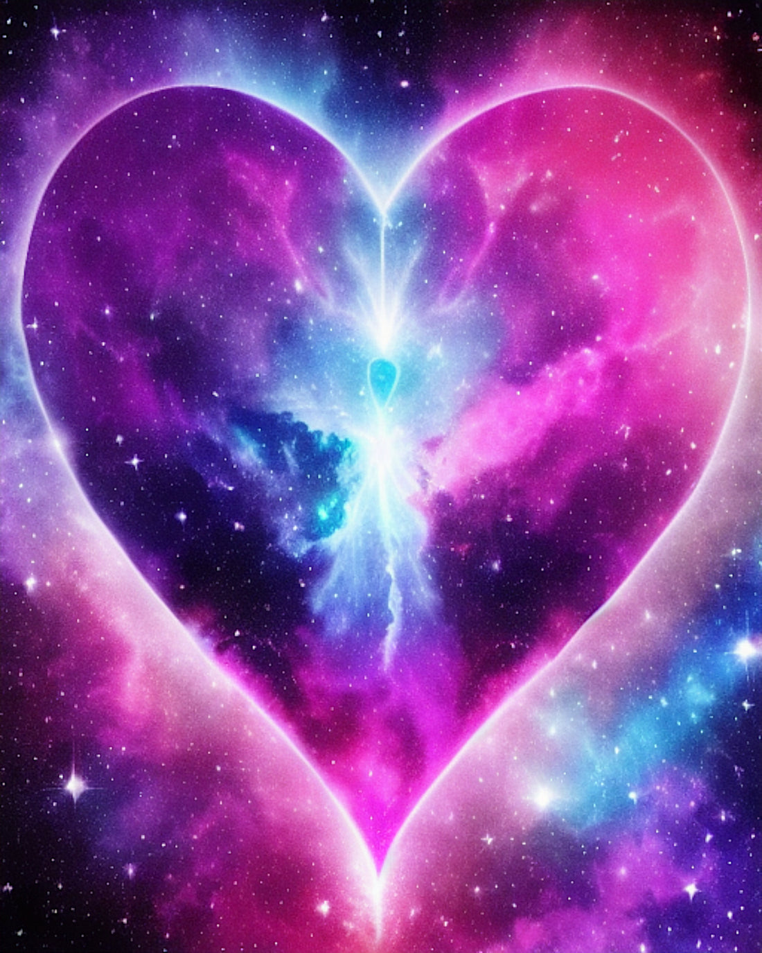 Rediscovering Divine Love: Reconnecting with a Lost Spiritual Practice in a Fast-Paced World - The Nebula Palace - Heart made from the cosmos to represent divine love