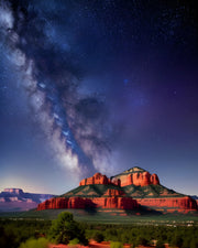 The Nebula Palace - The Sedona Mountains in a starry night sky setting. Discover the transformative power of spirituality in today's world—nurturing inner peace, cultivating compassion, and finding meaning.