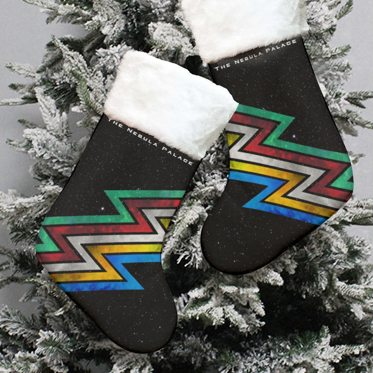 Disability Pride All-Over Print Christmas Socks With Plush Cuff