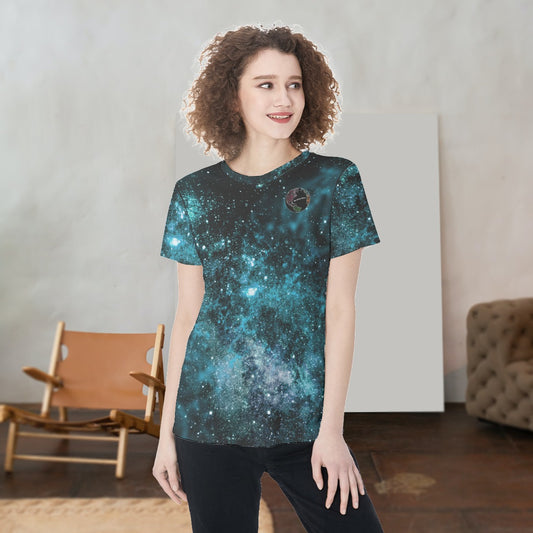 My Journey Galaxy Space Nebula Women's All-Over Print Round Neck Fashion T-Shirt The Nebula Palace: Spiritually Cosmic Fashion