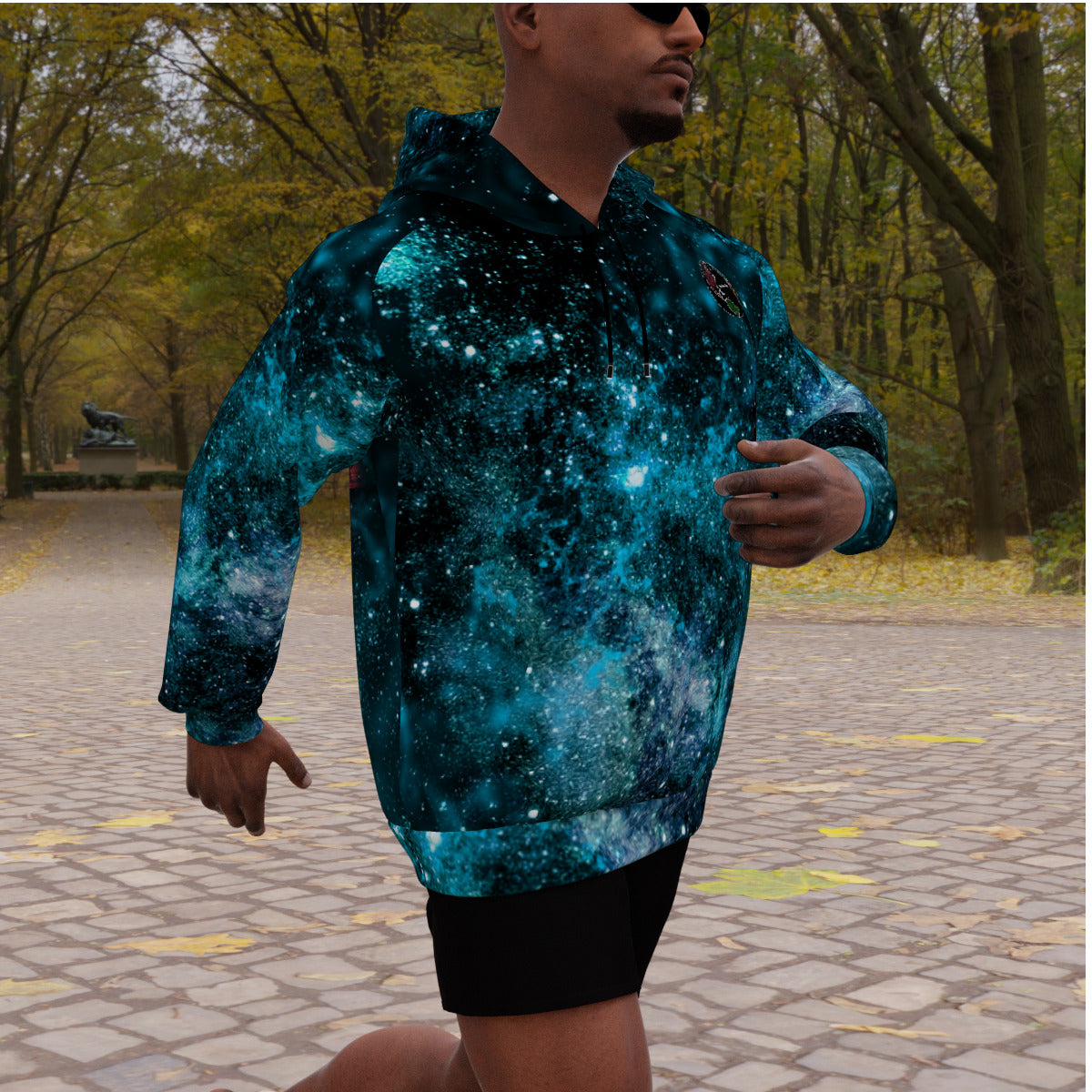 My Journey Galaxy Space Nebula Men's Heavy Fleece Raglan Fashion Hoodie The Nebula Palace: Spiritually Cosmic Fashion