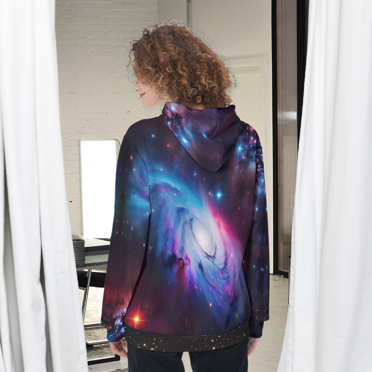 Interstellar Consciousness Women's Heavy Fleece Fashion Hoodie The Nebula Palace: Spiritually Cosmic Fashion