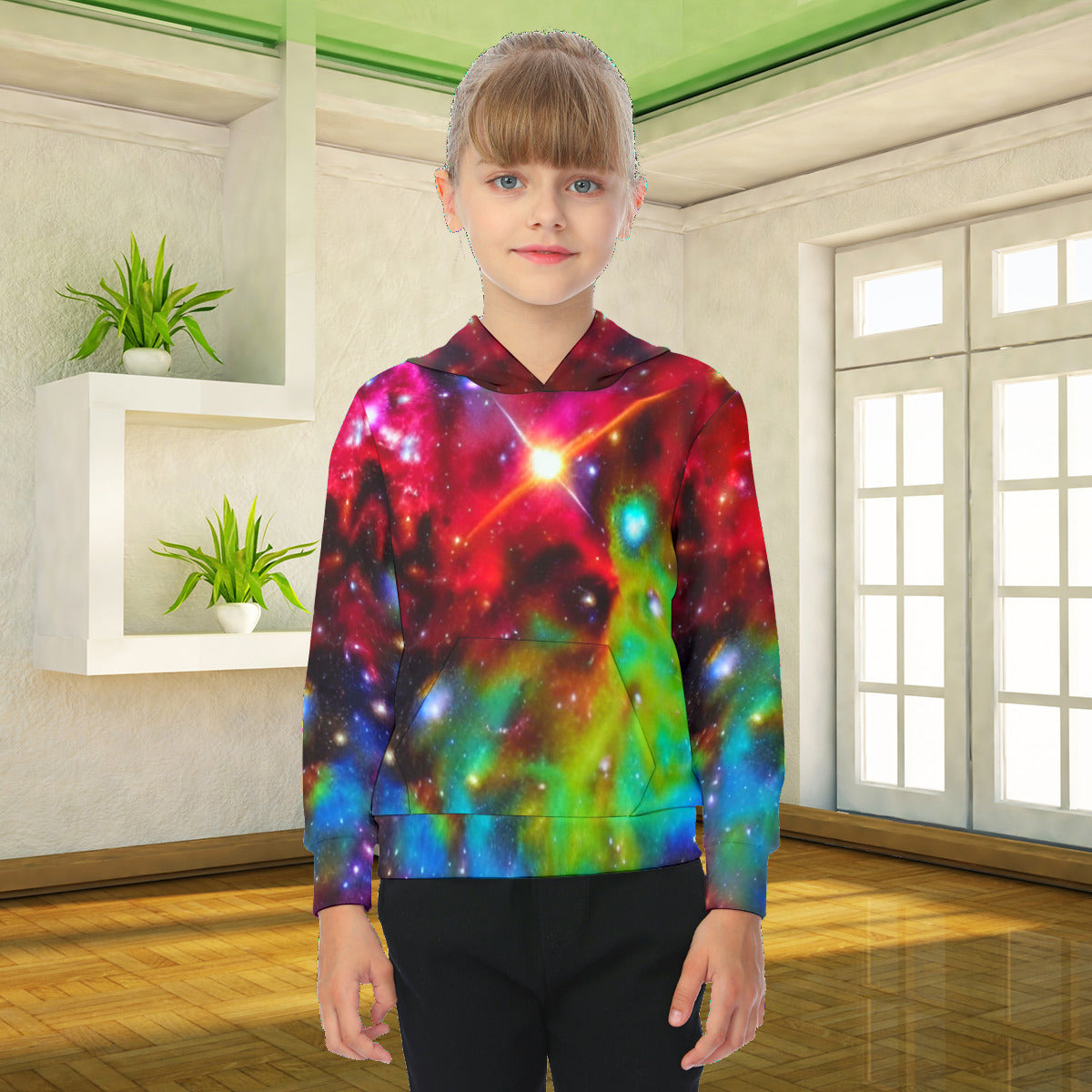 Spiritual Resonation All-Over Print Oversized Kid's Hoodie The Nebula Palace: Spiritually Cosmic Fashion