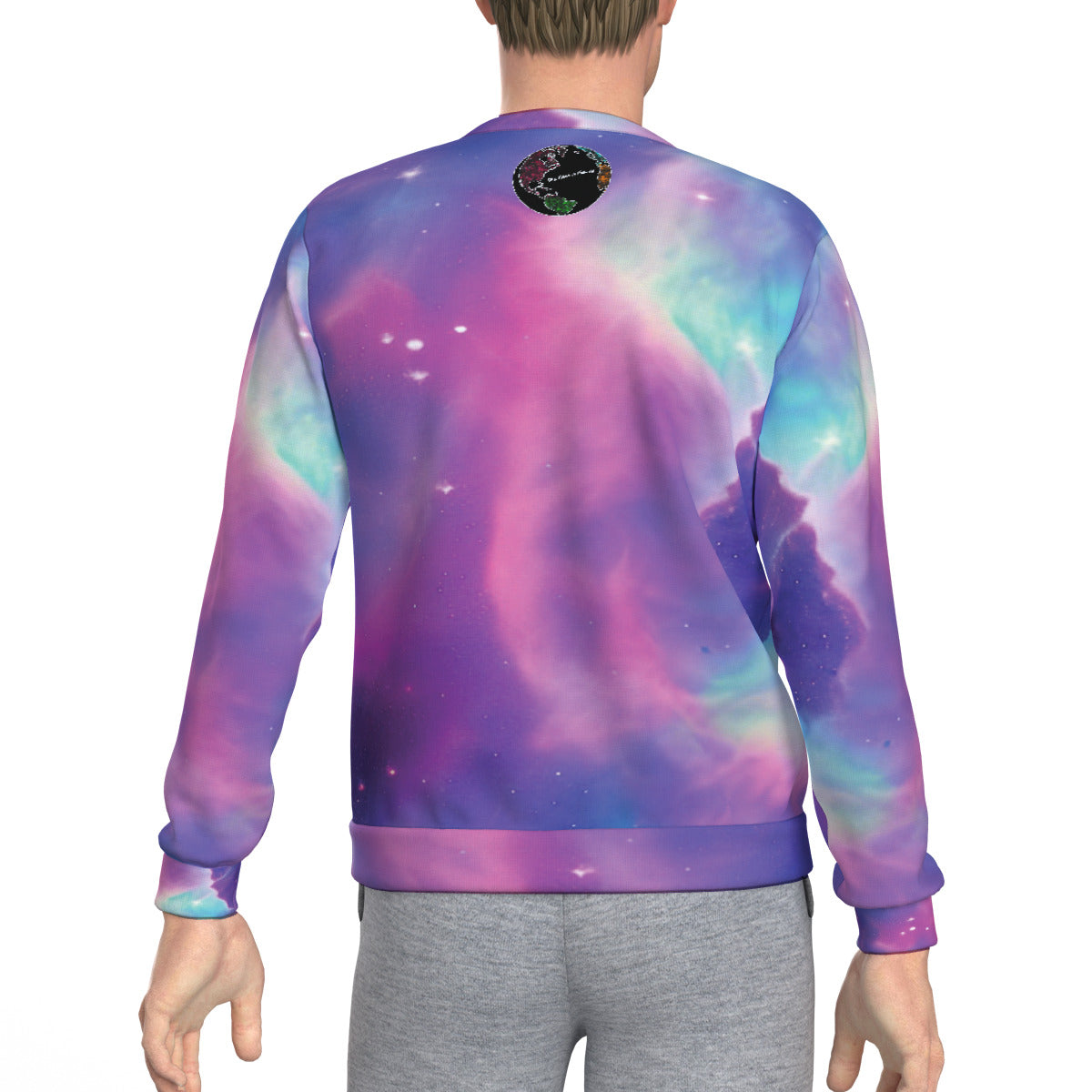 Vibrant Iridescent Cosmic Nebula Men's Heavy Fleece Fashion Sweatshirt The Nebula Palace: Spiritually Cosmic Fashion