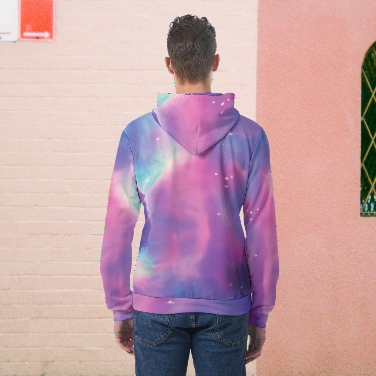 Vibrant Iridescent Nebula Galaxy All-Over Print Men's Hoodie - The Nebula Palace