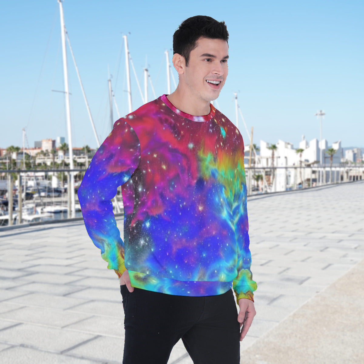 Spiritual Resonation Cosmic Nebula Men's Heavy Fleece Fashion Sweatshirt - The Nebula Palace