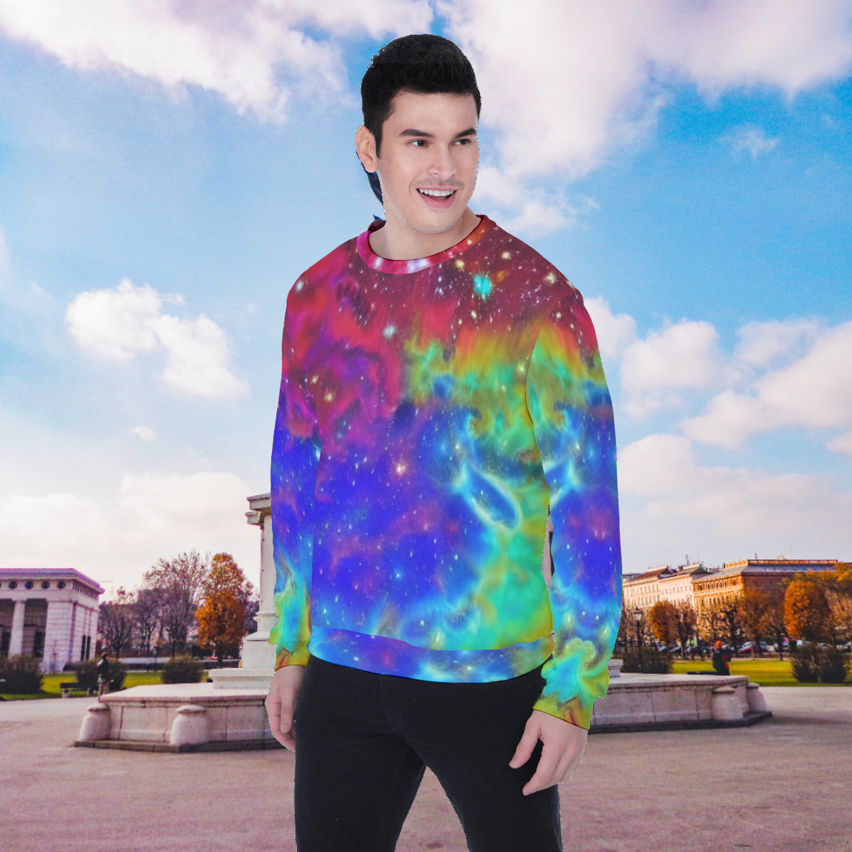 Spiritual Resonation Cosmic Nebula Men's Heavy Fleece Fashion Sweatshirt - The Nebula Palace
