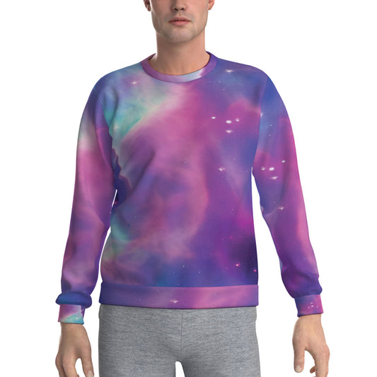 Vibrant Iridescent Cosmic Nebula Men's Heavy Fleece Fashion Sweatshirt - The Nebula Palace