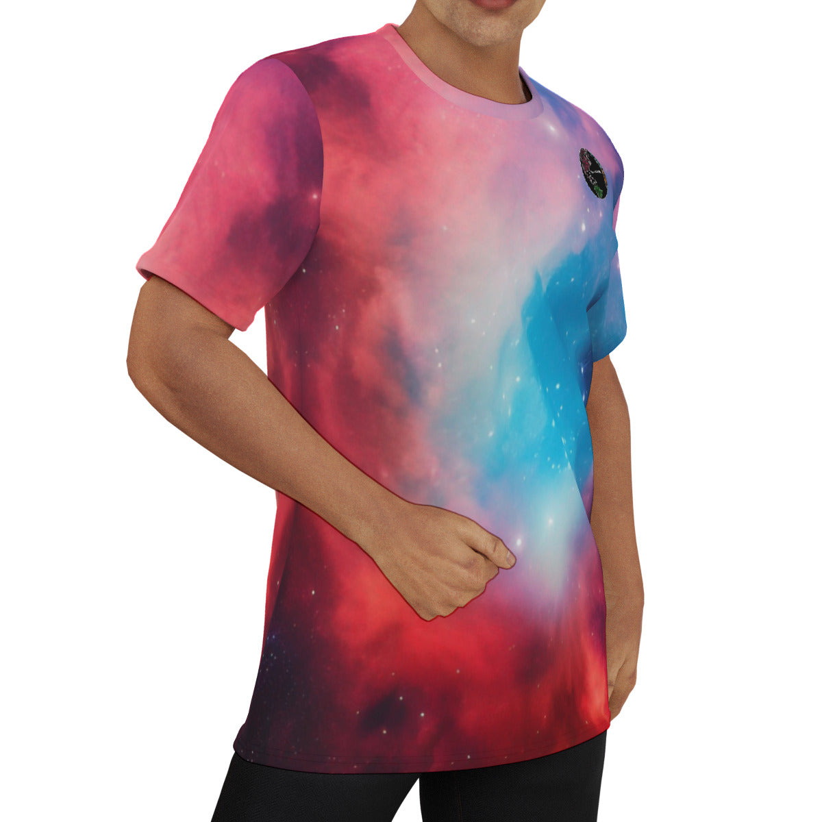 Good Vibes Red and Blue Nebula Men's O-Neck Fashion T-Shirt The Nebula Palace: Spiritually Cosmic Fashion