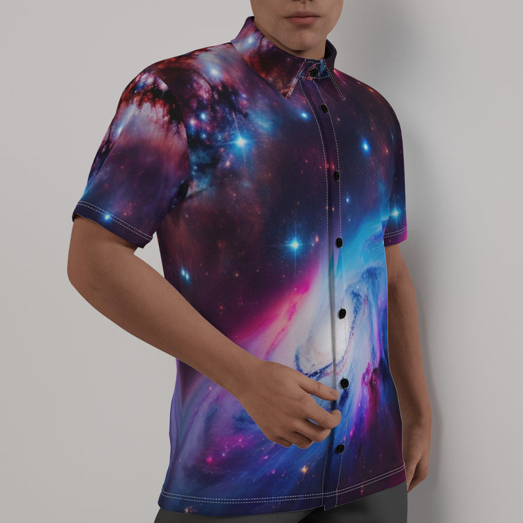 Interstellar Consciousness Galaxy Nebula Men's Fashion Dress Shirt - The Nebula Palace
