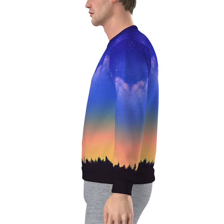 Starry Skies Starry Sunset Men's Fashion Heavy Fleece Sweatshirt - The Nebula Palace