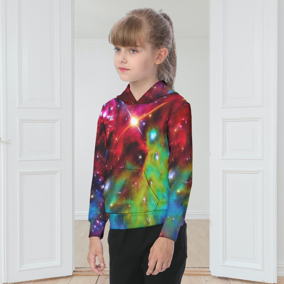 Spiritual Resonation All-Over Print Oversized Kid's Hoodie The Nebula Palace: Spiritually Cosmic Fashion