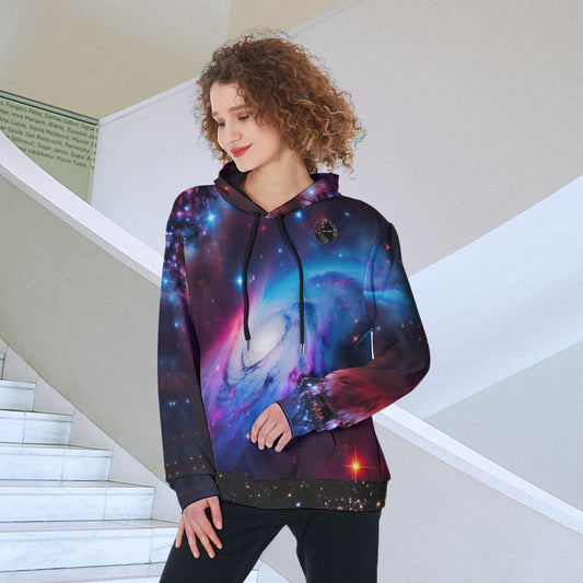 Interstellar Consciousness Women's Heavy Fleece Fashion Hoodie The Nebula Palace: Spiritually Cosmic Fashion