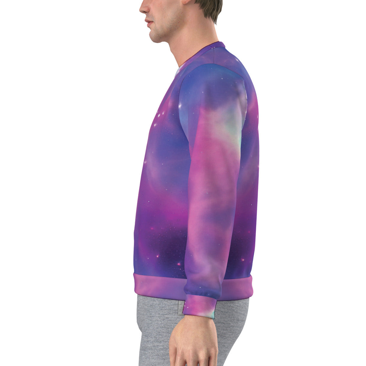 Vibrant Iridescent Cosmic Nebula Men's Heavy Fleece Fashion Sweatshirt The Nebula Palace: Spiritually Cosmic Fashion